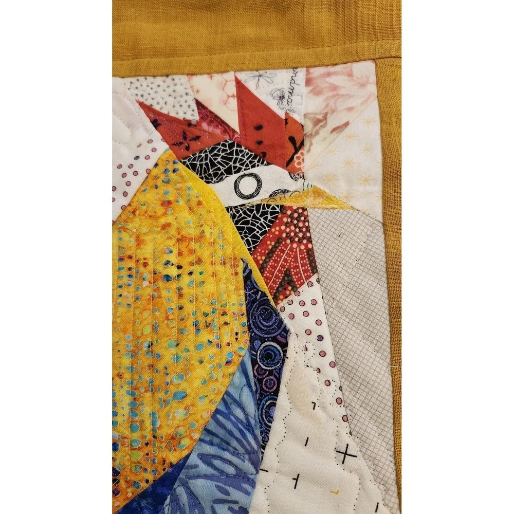 Handmade Quilted Rooster Wall Hanging Mini‎ Quilt Patchwork Farmhouse Kitchen